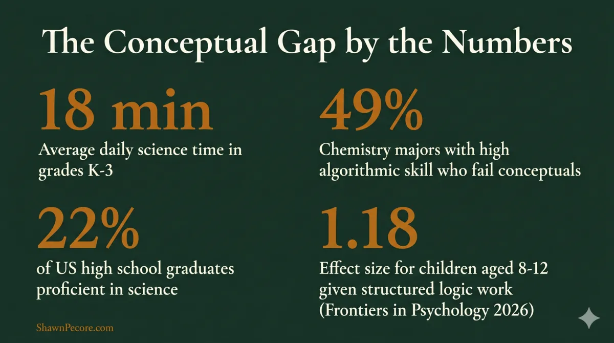 AP physics for kids, the gap between conceptual understanding and algorithmic memorisation in science education